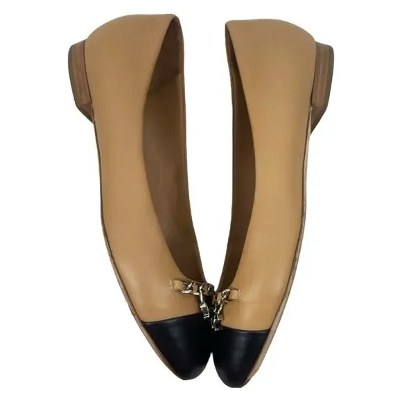 Chanel Interlocking CC Logo Chain Cap Toe Lambskin Ballerina Flat - Picture 8 of 16